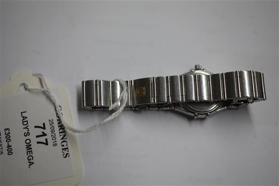 A ladys stainless steel Omega Constellation quartz wrist watch,